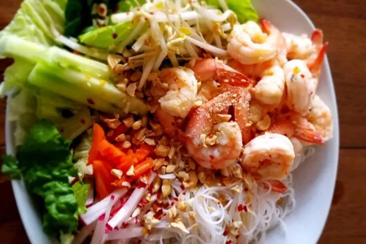 Vermicelli Noodle Bowl with Grilled Shrimp
